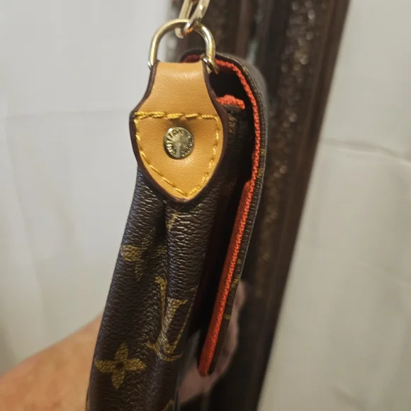 Classic Brown Monogram Canvas Crossbody with Gold Plaque - Picture 5 of 8